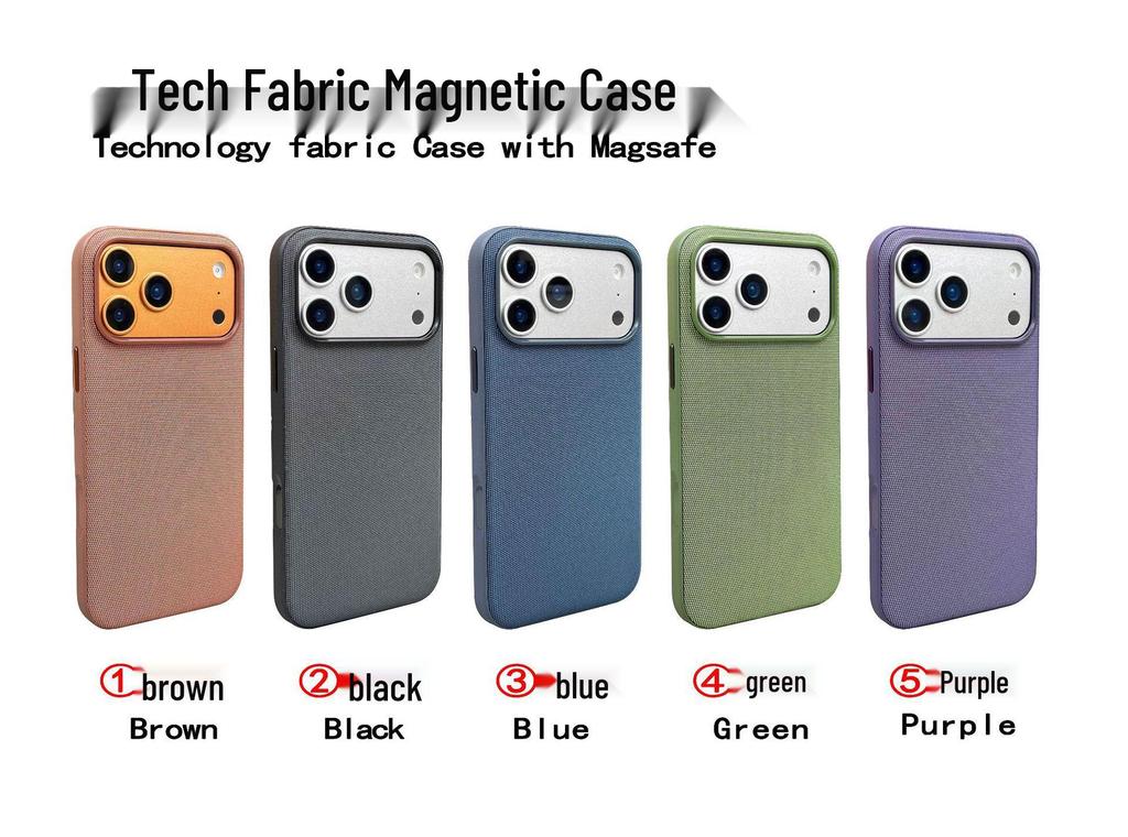 Funda para iPhone 17 Pro Max: Tejido Técnico, Textura Tejida, Absorción Magnética, Protección Anticaídas