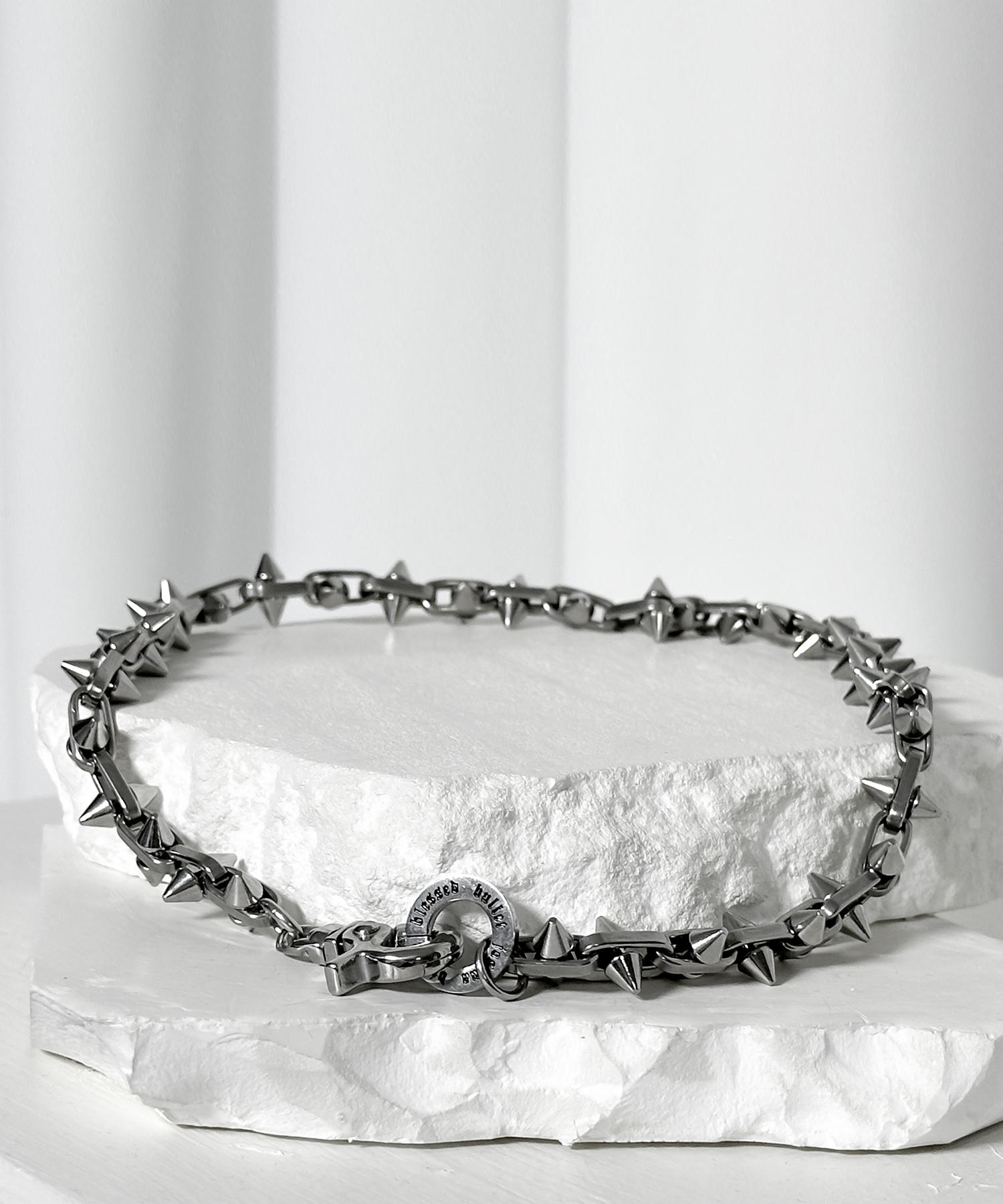 Blessed Bullet Ss-Spike Chain Necklace Ss-Silver_6