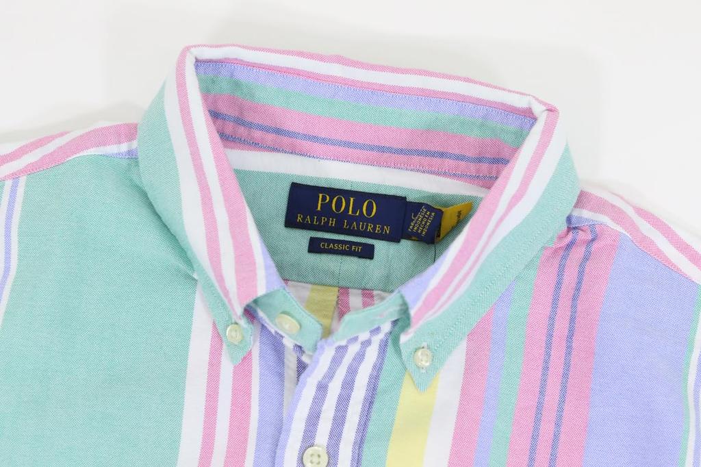 Polo Ralph Lauren Classic Fit Multistripe Oxford Long Sleeve Size XL Men's Shirt, (Product Code 01030032)