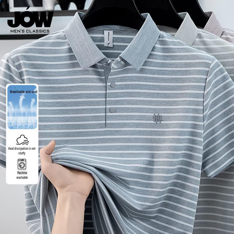

JOW Men s Striped Short Sleeve Polo Shirt XL