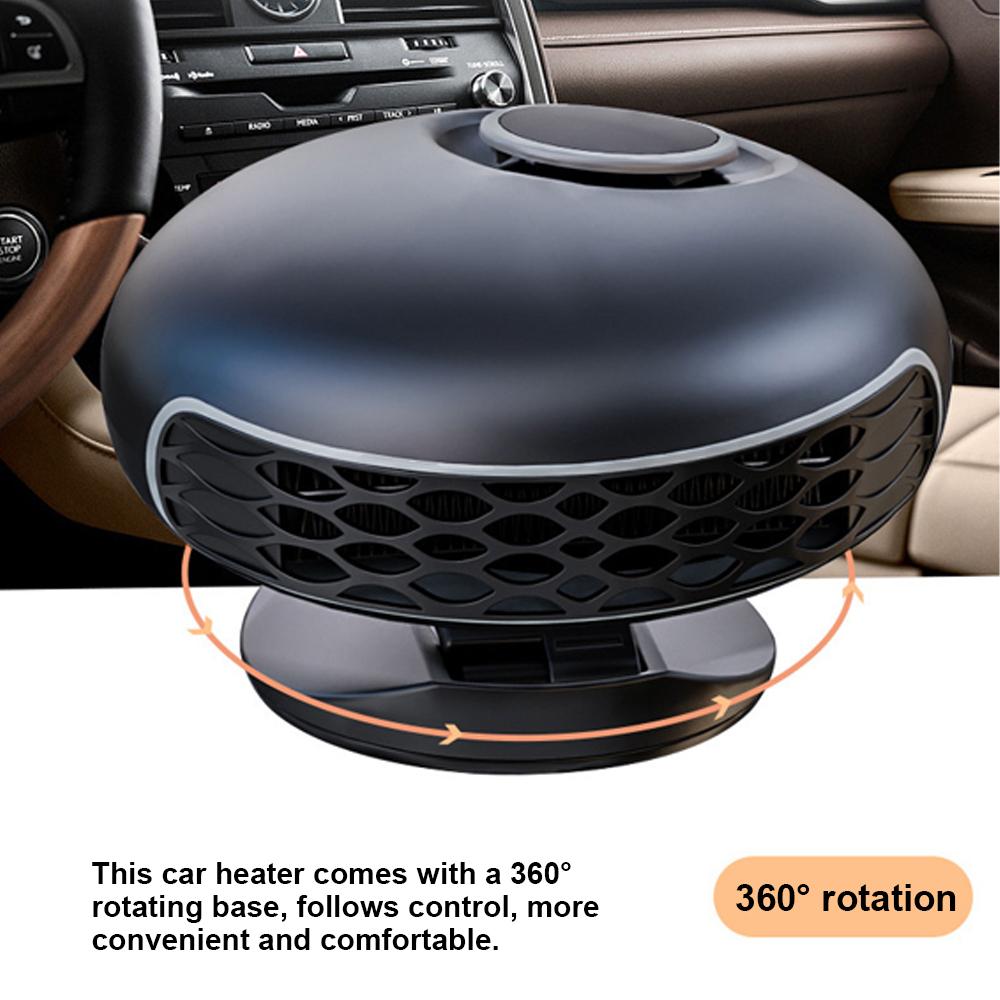 Portable Car Heater, 2 in 1 Defroster Heater for Car, 12V 24V Fast Heating or Cooling Fan with 360 Degree Rotary Base