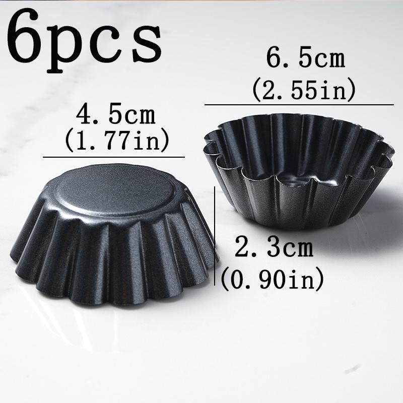 

6/12 шт. антипригарные формы для яичных тартов многоразовые утолщенные в форме хризантемы из углеродистой стали форма для торта печенья кухонный инструмент для выпечки