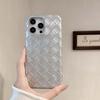 Luxury Braided Pattern Leather Cover for IPhone 17 16 15 14 13 Pro Max 16Pro 15Promax Soft Silicone Shockproof Back Case Caque
