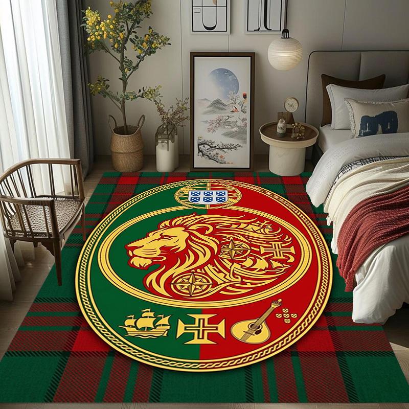 Royal Emblem Checkerboard Background carpet Living room and bedroom mats Suitable for all seasons Doormat Protective pad Fashion