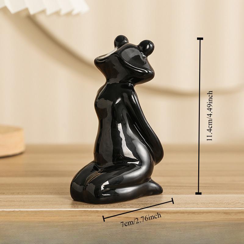 Home Decor Frog Abstract Art Ceramic Yoga Poses Figurine Porcelain Lady Figure Statue Studio Decor Ornament Indoor Decoration