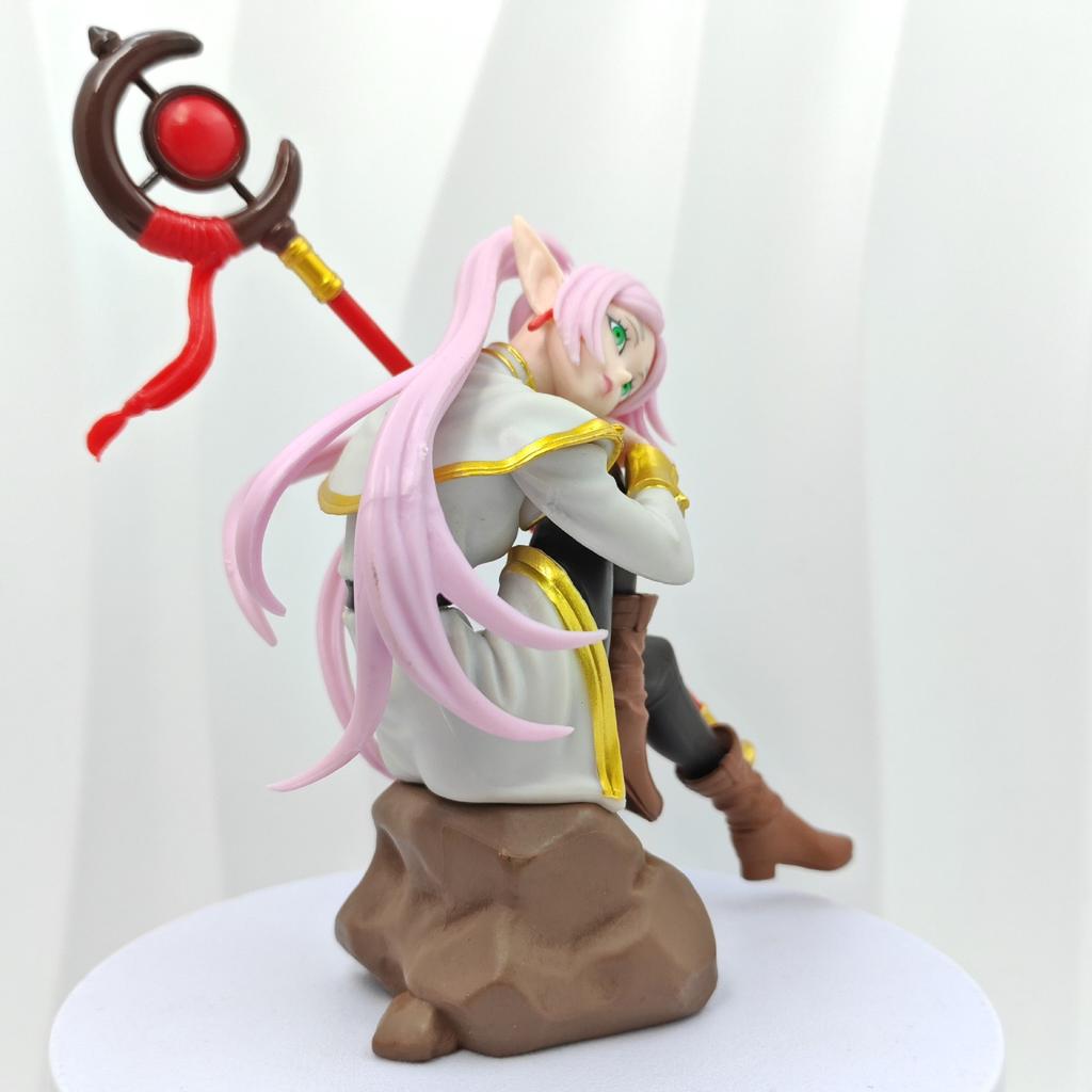Frieren Beyond Journey'S End Frieren Figure Pink Hair With Magic Staff Pvc Action Figure Collectible Model Doll