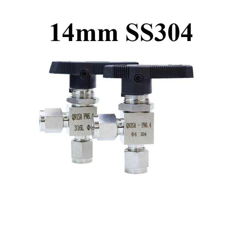 3 4 6 8 10 12 14 16 mm 1/8" 1/4" 1/2" Tube OD Compression Union 304 316 Stainless Steel Elbow Ball Valve Water Gas Fuel