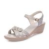 Fashion Women Sandals Flat Sandalias Summer Genuine Leather Women Wedges Shoes Ladies Beach Slippers Comfort Soft Bottom Mother Sandals