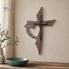 Abgenutztes Holzschild Rustikale Christliche Dekoration, Großes Religiöses Holzkunstwerk, Dekorative Gedenkkunst Spirituelle Hängende Skulptur für Kirche Zuhause