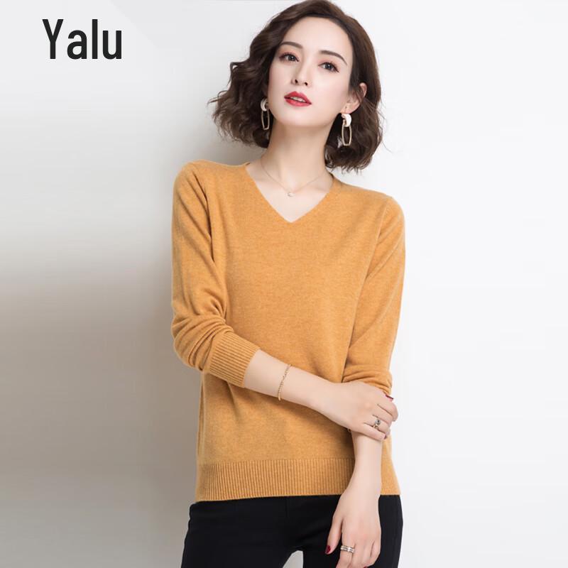 Yalu Women's 100% Sheep Wool V-neck Sweater