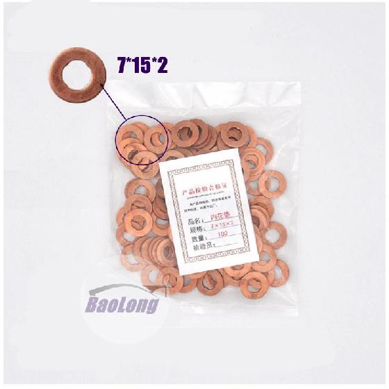100PCS 7×15mm 7×13mm 9×18mm Diesel Common Rail Injector Nozzle Copper Seal Washer Fuel Pump Gasket Pad for CAT