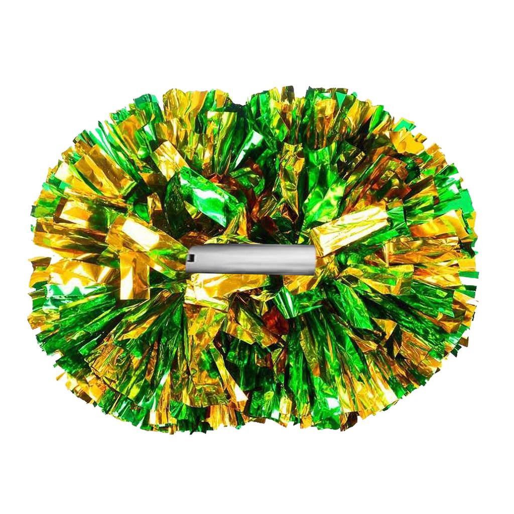 Buy Cheer Pom Poms Metallic With Plastic Handle Cheerleader Cheering Squad Pompoms at affordable