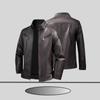 Lederjacke für Herren, Slim Fit Reversjacke, Modische Übergröße Winddichte Freizeitjacke für Herren