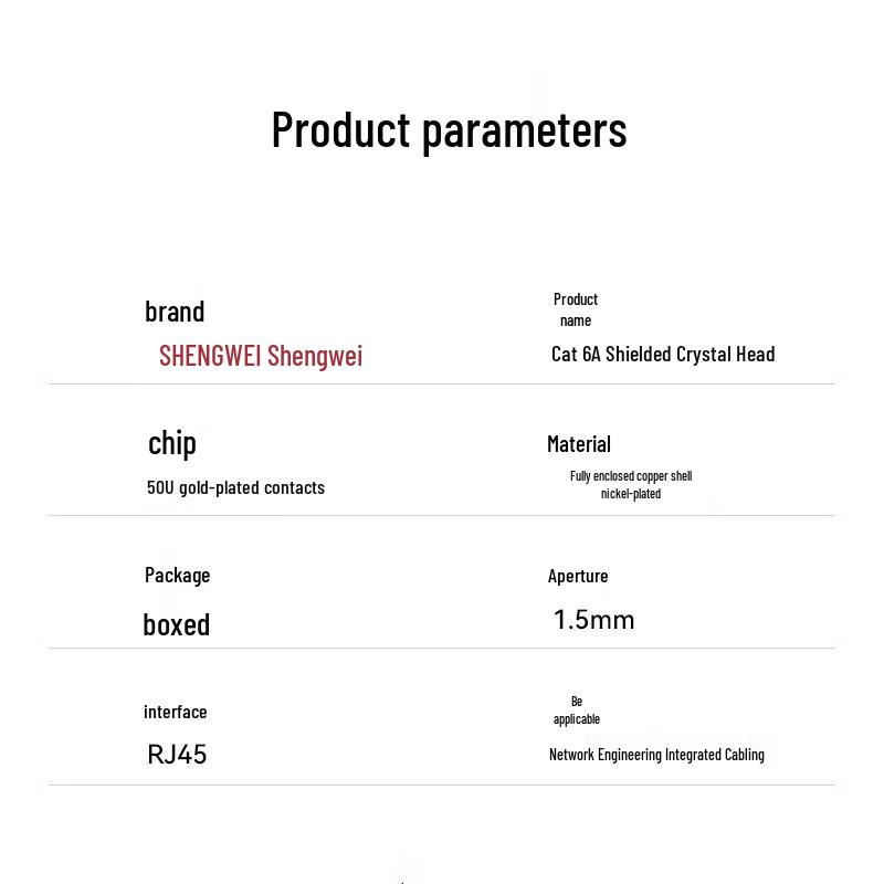 Shengwei CRJ6010P Cat6A Shielded RJ45 Connectors (10-Pack)