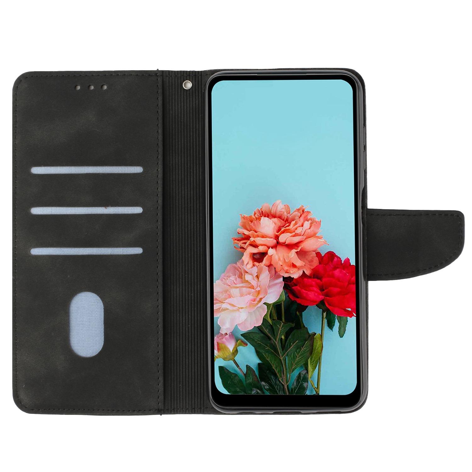 

For Samsung Galaxy A14 5G/4G Wallet Phone Case Magnetic Closure Stand Flip Solid Color PU Leather Protective Phone Cover Black