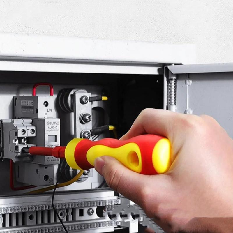 14/Pcs VDE Insulated Screwdriver Set Slotted Phillips Screw Driver Bits Kit With Tester Pen Electricians Hand ToolsColor@@Red