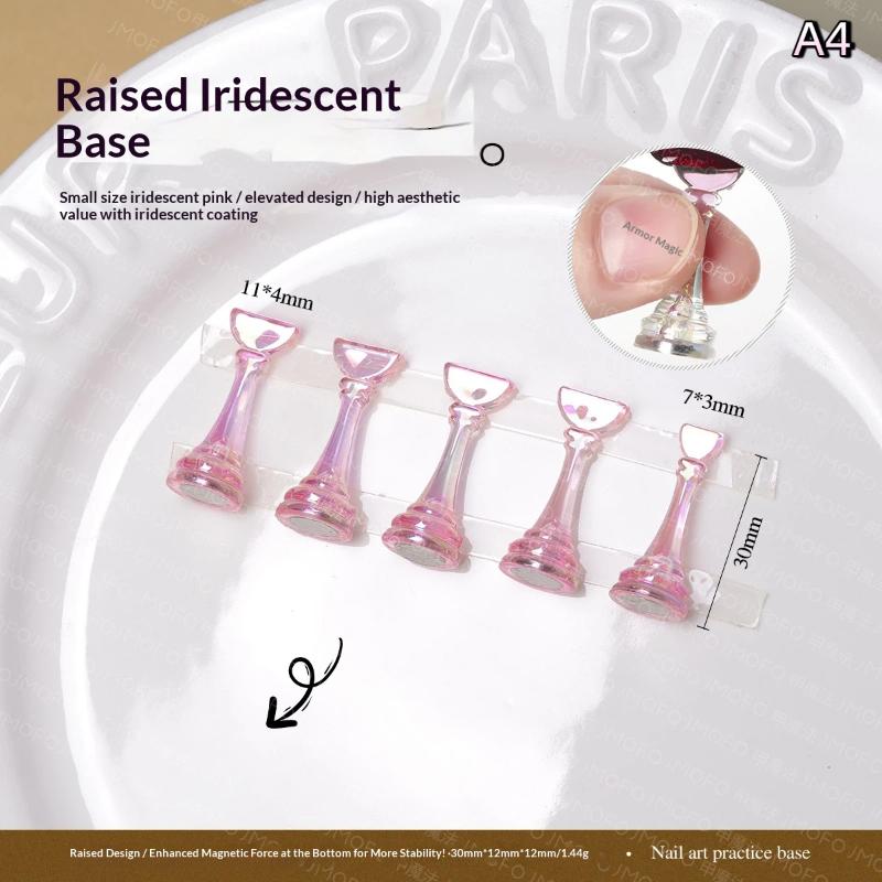 5Pcs Magnetic Nail Art Practice Chess Extension Acrylic Training Nail Tips Polish Nail Art Tool Display Stand Salon Nail Polish as the picture