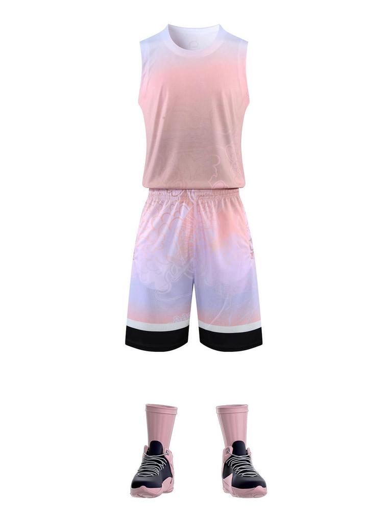 Men's Summer Training Basketball Tank and Shorts Set with Custom Printing