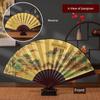 Gift Advertising Fan Chinese Ancient Style 10-Inch Men's Folding Fan Scenic Spot Raw Silk Male Fan Fan Engraved Logo