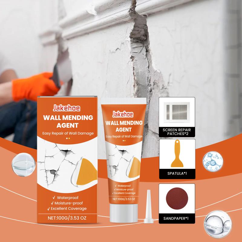 Easy Use Wall Repair Kit for White Walls Filling Cracks Holes Quick Drying Joint Filler Home Restoration
