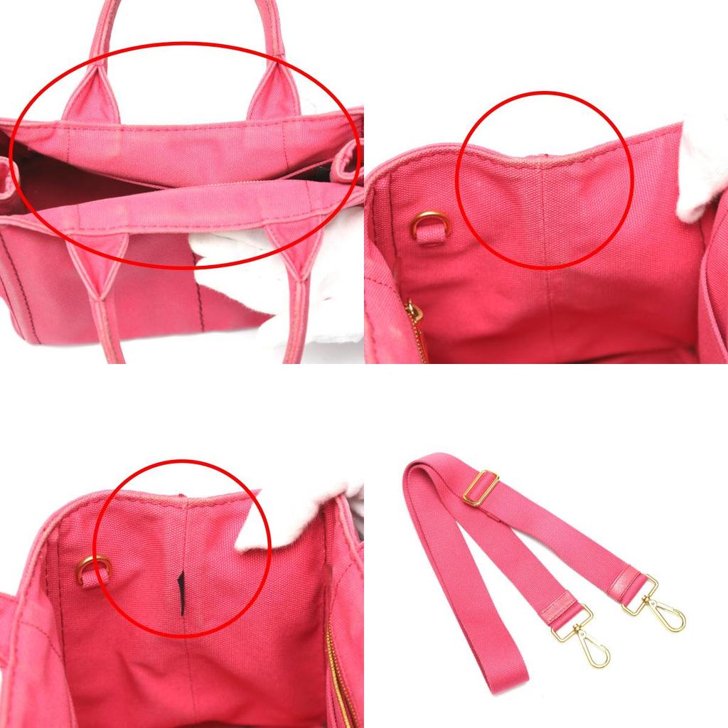 PRADA Canapa Kanapa mini tote Tote Bag canvas pink Women 1BG439 Used