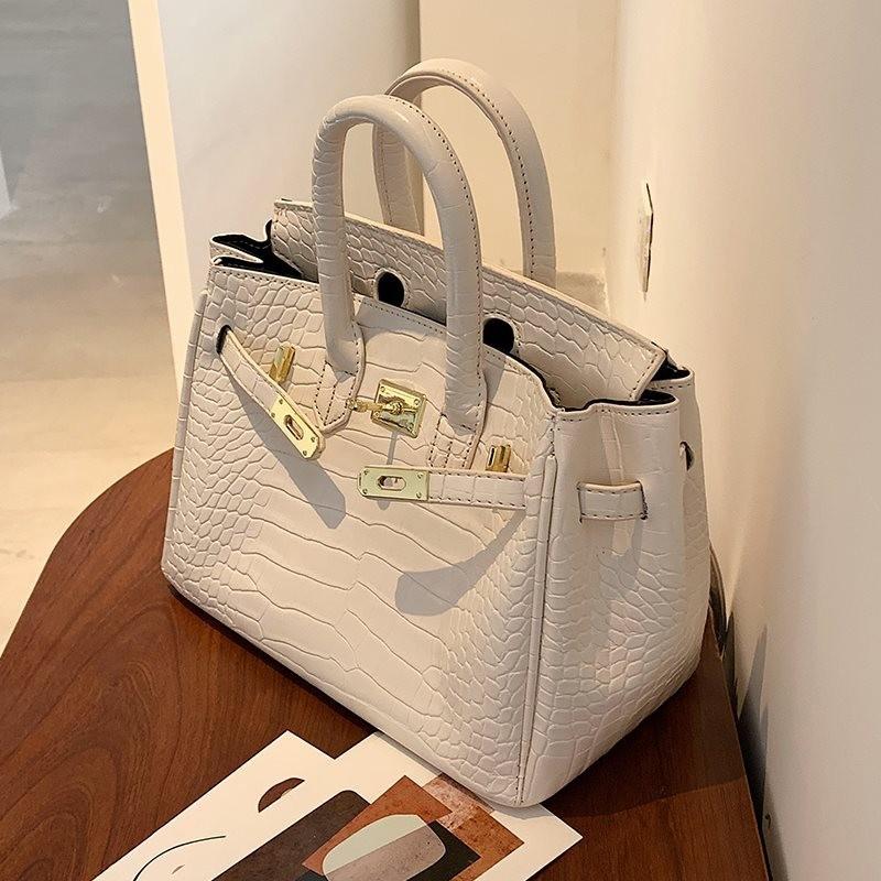 Elegante Handtasche mit Krokodilmuster für Damen Stilvolle Vielseitige Kelly Tote Bag in Schwarz Khaki Gelb Rosa Und Weiß