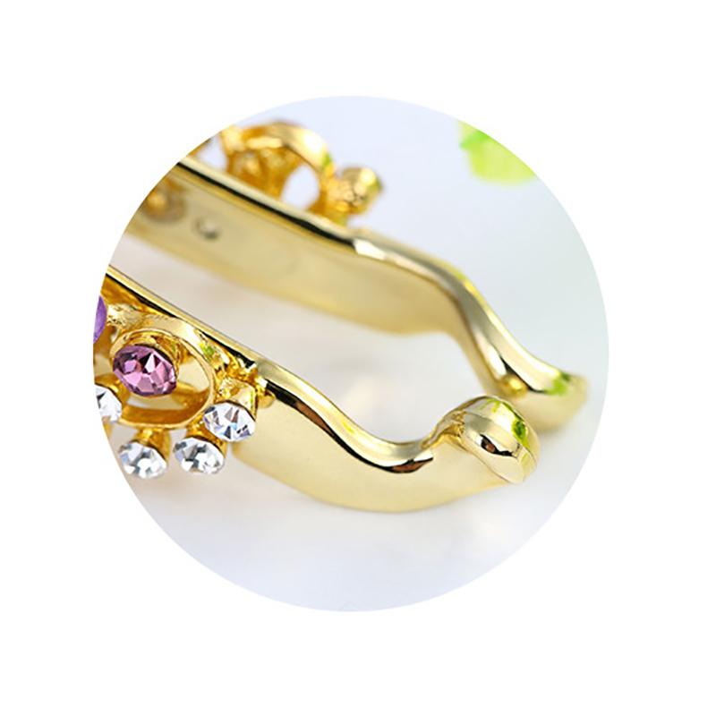 Women Elegant Crystal Diamond Hairpin Resin Butterfly Shaped Banana Hair Clip Claw Ponytail Holder Headwear Barrette