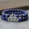 Retro Fatima Hand Bracelet Set Men 8mm Volcanic Rock Tiger Eyes Sodalite Stone Energy Healing Braslet Gourmette Homme Pulseria