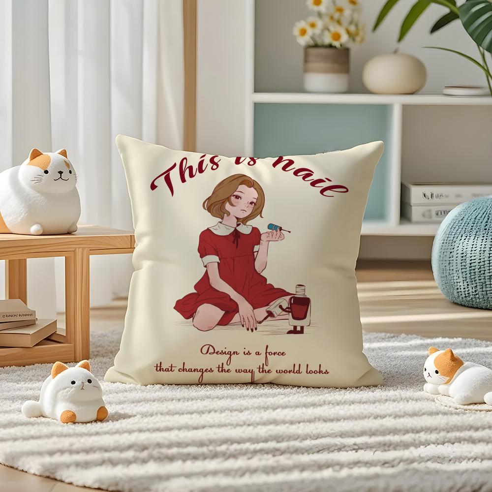 Милая Девочка Наволочка Шелковистая Элегантный Комфорт Диван-кровать Невидимая Молния 30cmx30cm