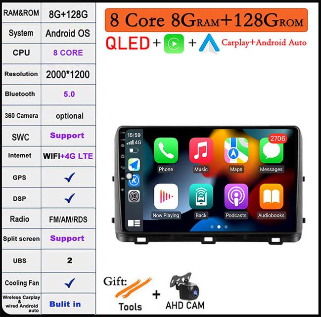 9'' Android 14 For Kia Ceed 3 CD 2018 - 2022 Carplay Auto Car Radio Multimedia GPS Video Player Stereo DSP Head Unit WIFI+4GLTE