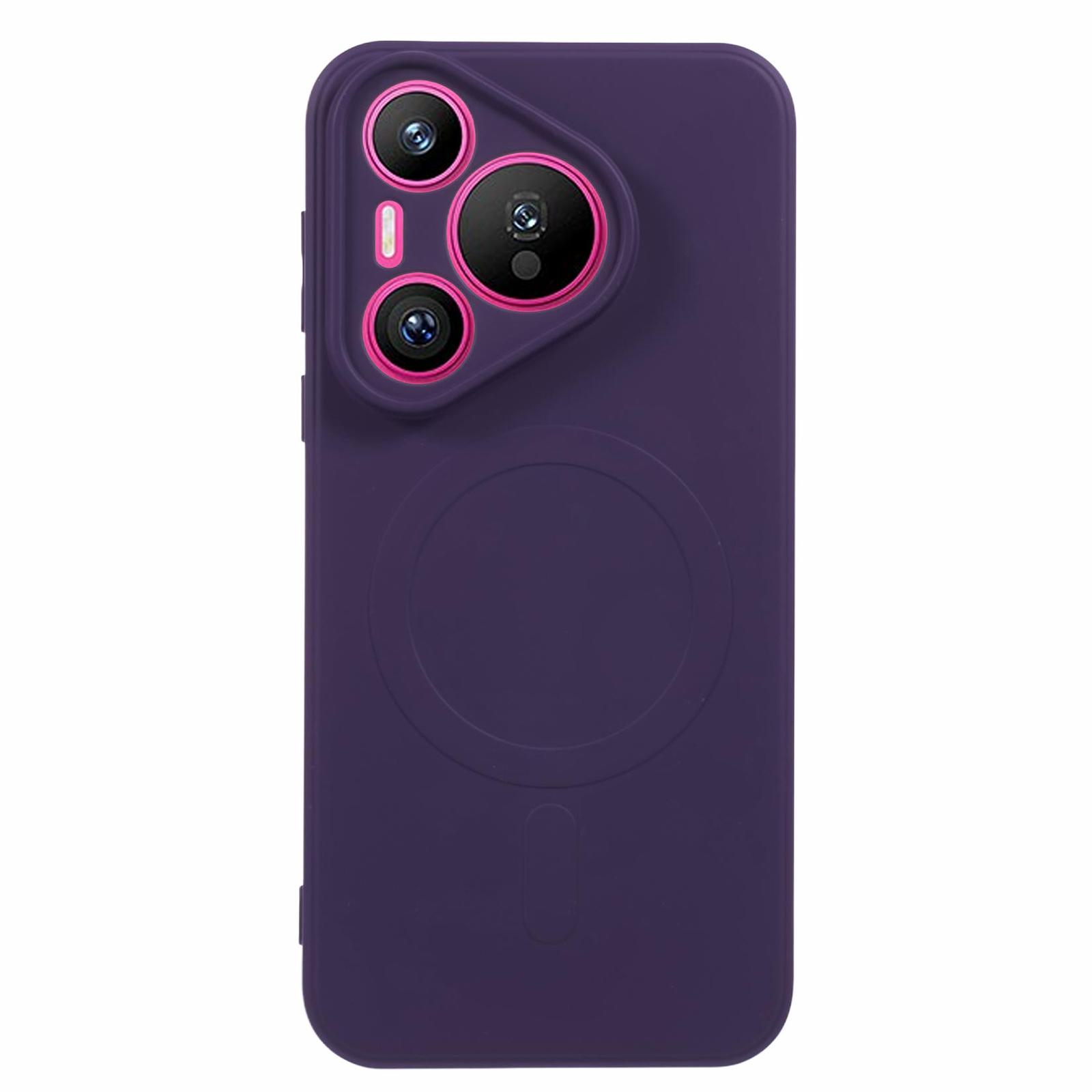 

Для Huawei Pura 70 Чехол Противоударный ТПУ Чехол для телефона Совместимый с MagSafe Dark Purple