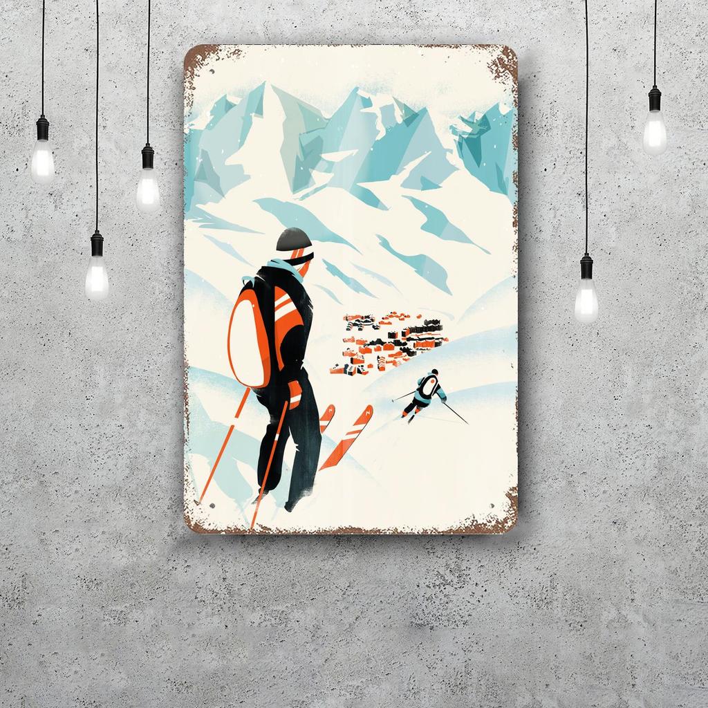 ski Classic Poster Rusty Metal Plaque Retro Decorative Plate Bar Man Cave Garage Club Metal Sign Wall Decoration