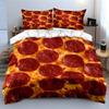 Peperoni-Scheiben auf käsigem Pizza-Druck Bettwäsche-Set 1 Bettbezug 2 Kissenbezüge für Erwachsene und Kinder Luxuriöses Geschenk Vollgröße