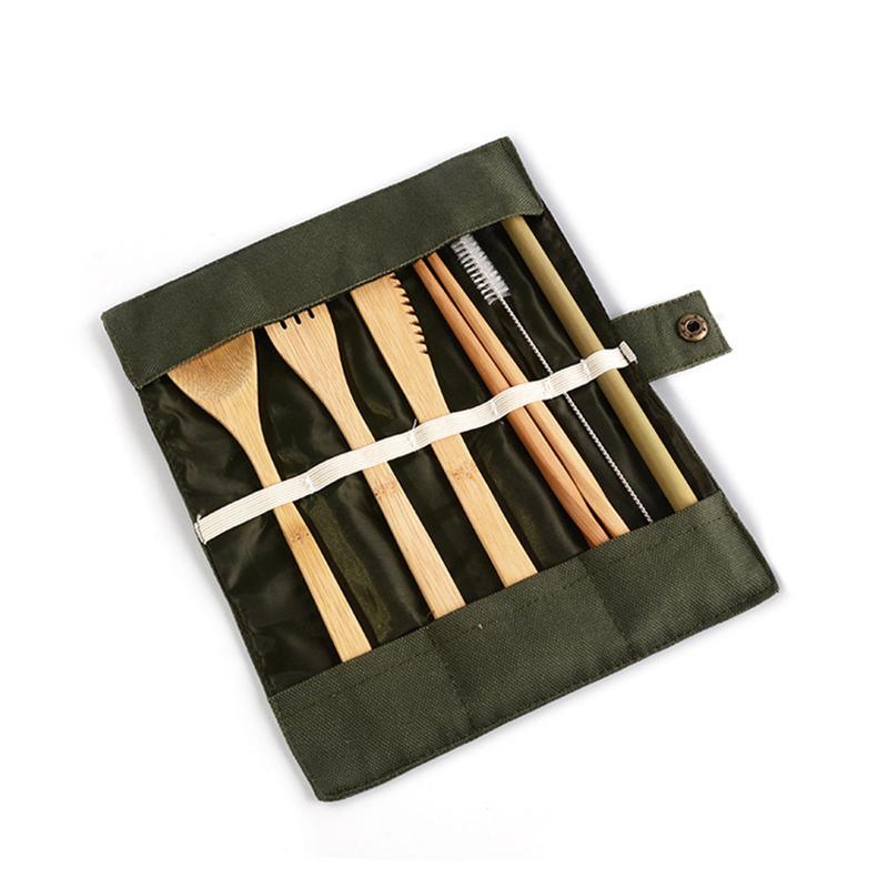Wooden Spoons And Chopsticks Bamboo Cutlery Set Bamboo Knife Fork And Spoon Student Cutlery, Outdoor Wooden Portable Set