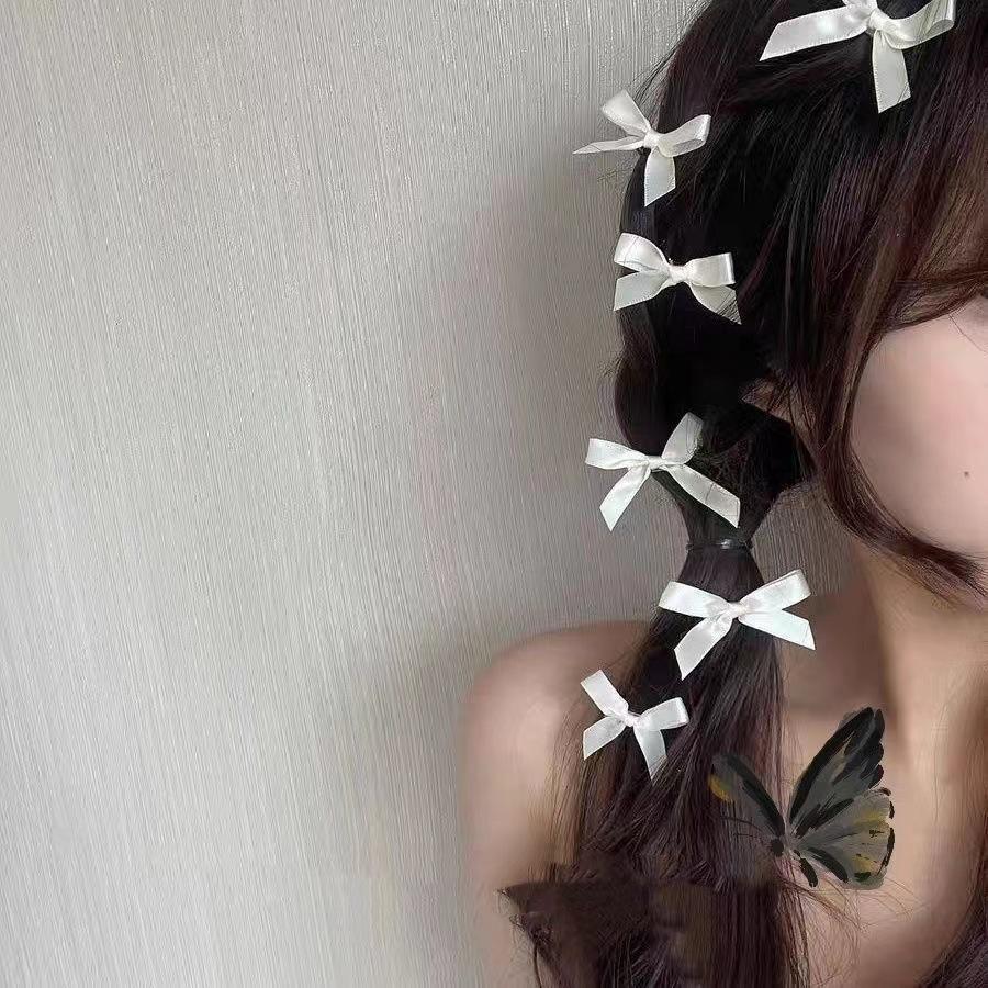 

8pcs 4cm Bow Hairpins One Size білий