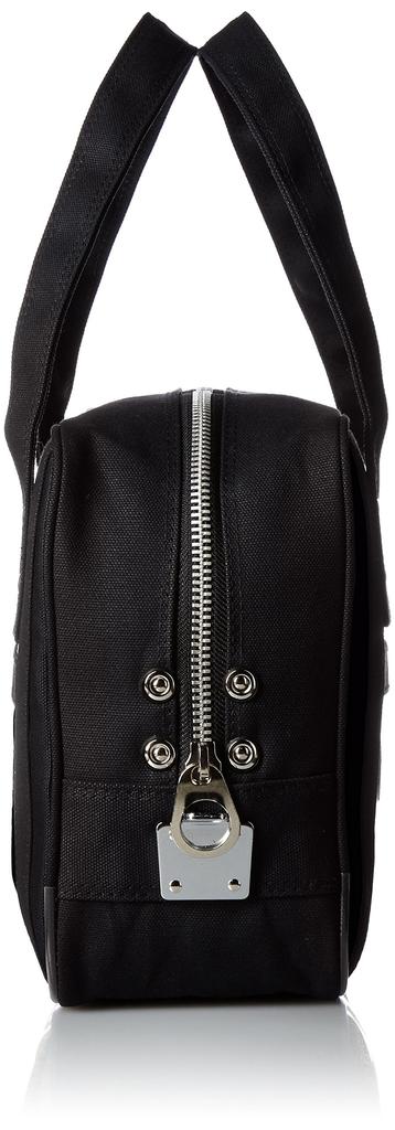 Canvas Mail Boston Bag with Horseshoe Lock Not Red 9L 25 Cm Black [Sanei] (SS) (Padlock Included) 0.5kg BTSS-U-01