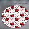 Ladybug Polka Dot Round Rug Flannel Kids Playroom Carpet Red Black White Dots Pattern Soft Non Slip Childrens Room Decor Easy