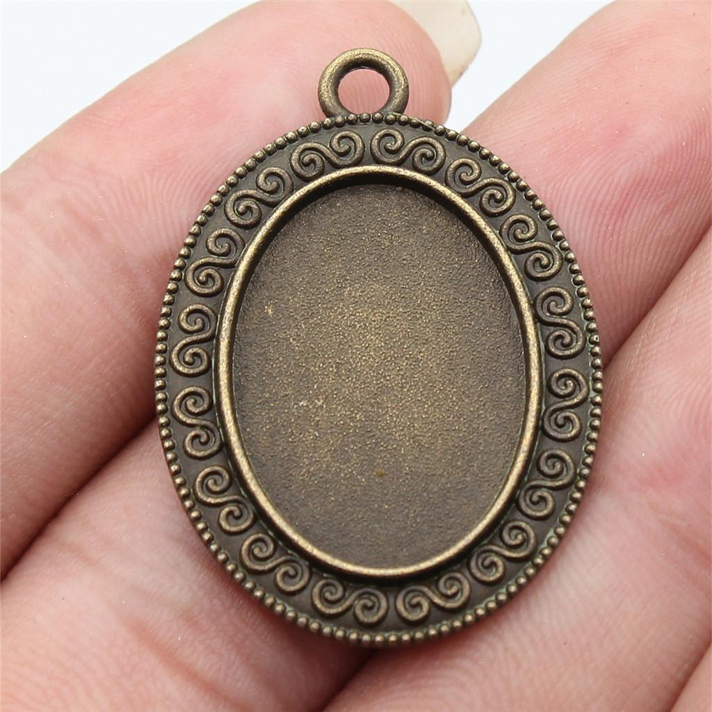 Accessories Parts Fit 18x25mm Oval Glass Cabochon Base Tray Bezel Wedding Jewelry Findings QA039