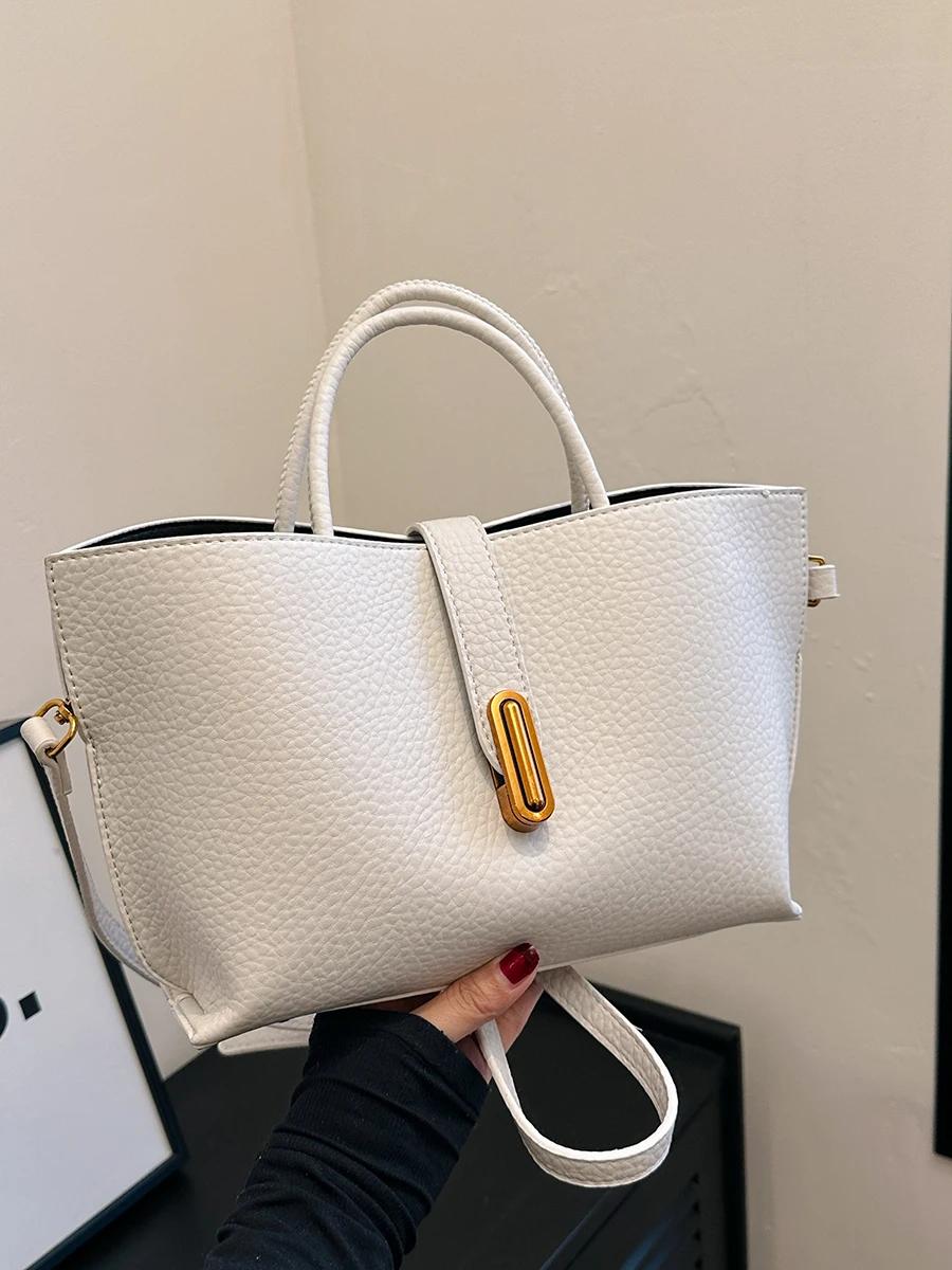 

French Unique Advanced Texture Ladies Handbag Pattern Retro High-capacity Commute Shoulder Bags Sweet Composite Bag бежевый