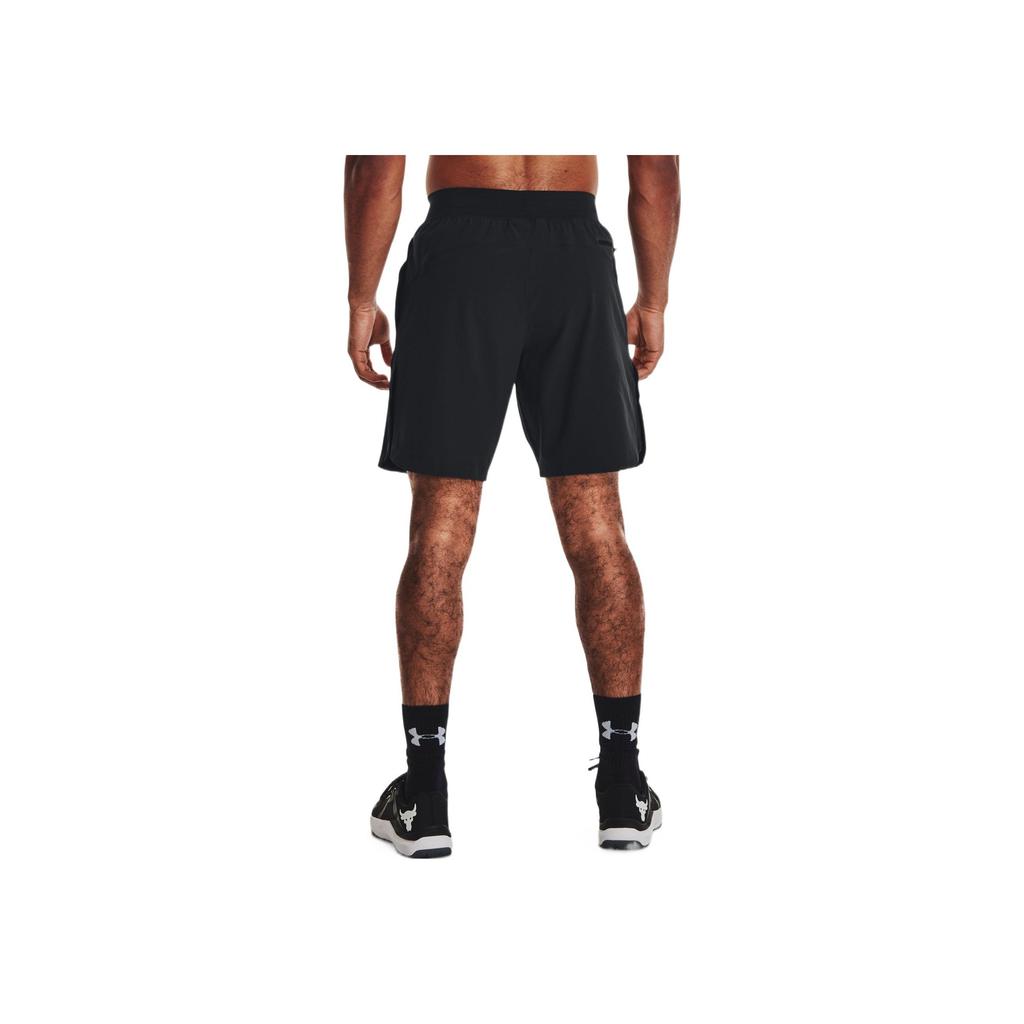 Under Armour Solid Print Logo Drawstring Shorts Men Bottoms Black 1361616-002