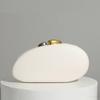 Designer Shell Shape Clutch Bag with Metallic Closure Chain Dinner Purse Women Evening Party Leather Shoulder Crossbody Handbags
