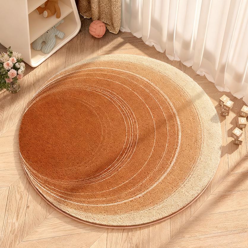 Gradient Color Bedroom Decor Round Carpet Thick Plush Carpets for Living Room Fluffy Soft Bedside Floor Mat Washable Lounge Rug