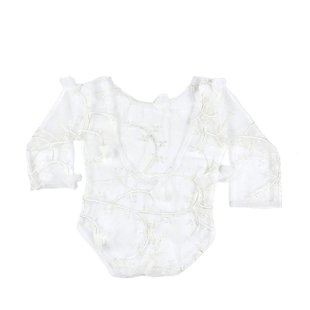 

Одежда для новорожденных, фотоодежда, вышивка, кружевной дизайн, длинный рукав, круглый вырез, детский топ