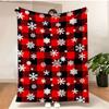Merry Christmas Blanket Christmas Tree Gingerbread Man Red Flannel Blanket for New Year Christmas Gift for Family Nana Mon Dad