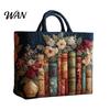 Bolso Tote Acolchado para Mujer con Estampado Retro Tela Vintage Ligero Gran Capacidad Plegable Bolso de Mano para Uso Diario Viajes Compras