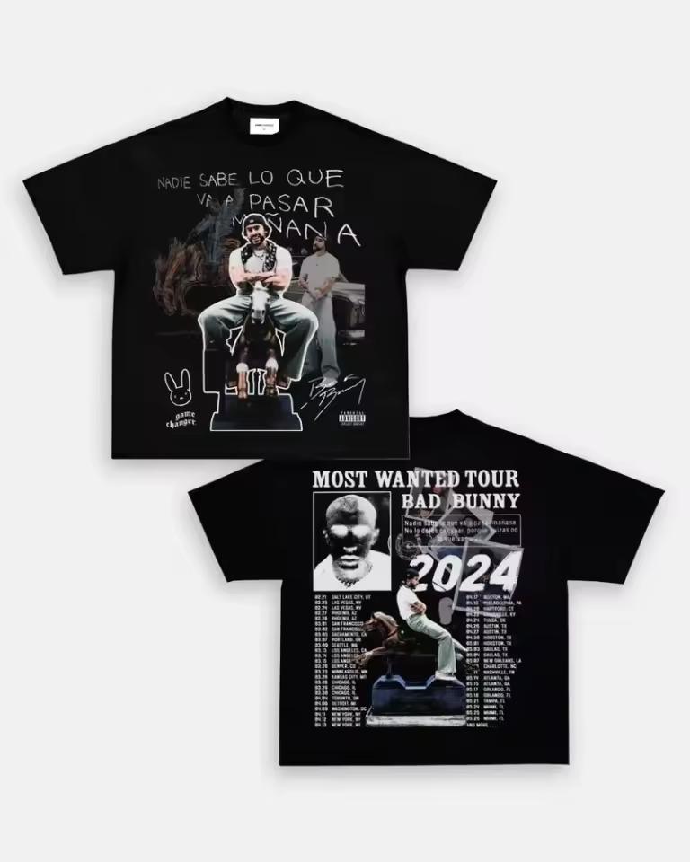 Bad Bunny T-shirt Men Women Oversized Y2k Cotton Short Sleeve Grammy Awards Singer Casual Loose Streetwear Female Male Clothing