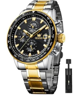 Men's Quartz Watch, Stylish Multi-Function Watch with Stainless Steel, Waterproof, Luminous Display, Date Display, Analogue Watch for Men,