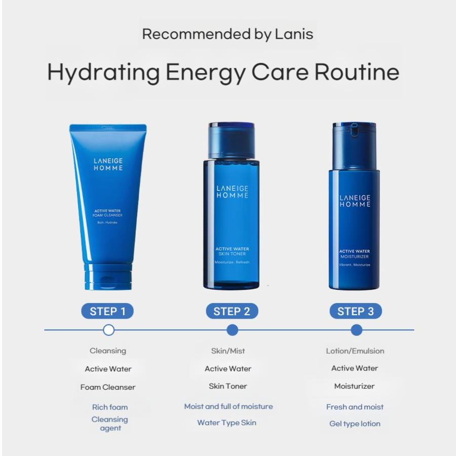 LANEIGE Homme Active Water Foam Cleanser 150mL