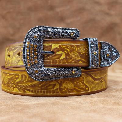 Men's and Women's Embossed Genuine Leather Belt with Simple Pin Buckle - Versatile & Decorative