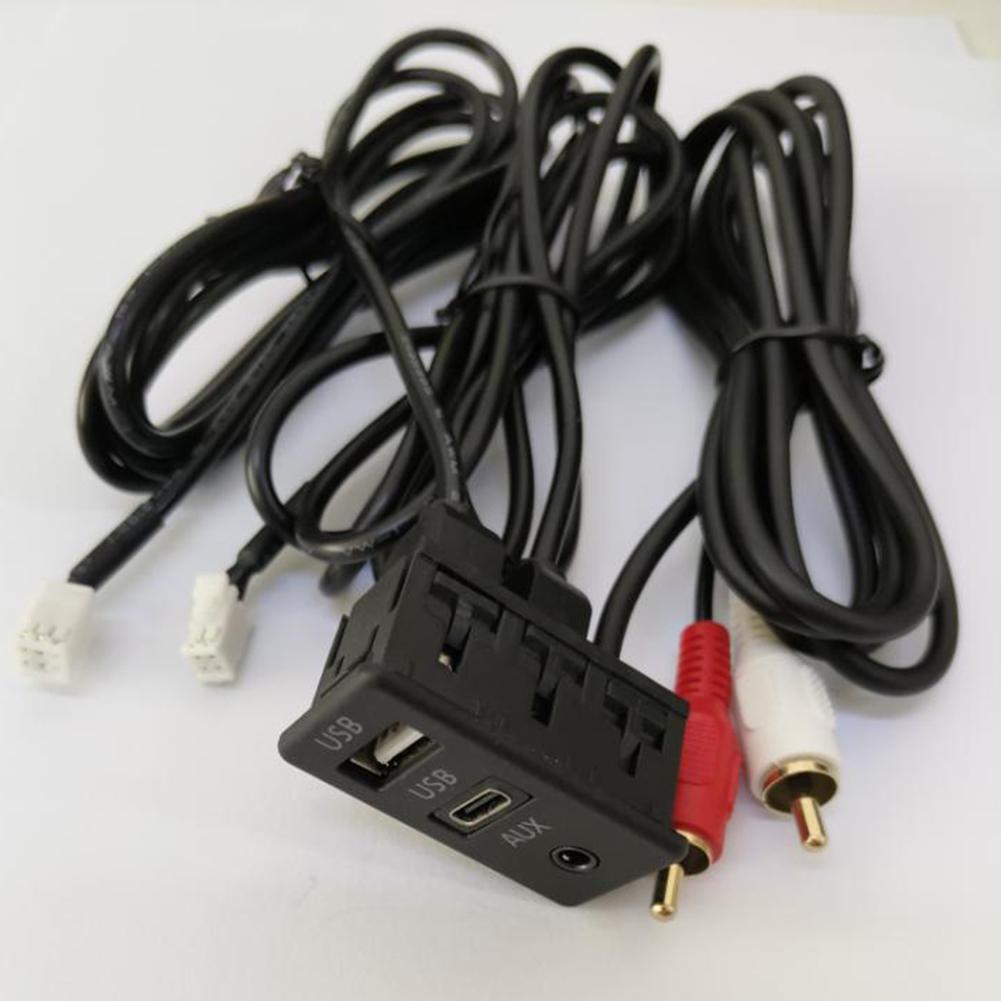 Car AN Navigation Machine 4 Pin 6 Pin Change USB+TYPE-C+Audio Input AUX Port Panel Interface Extension Cable Adapter Panel China Mainland